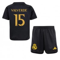Camisa de Futebol Real Madrid Federico Valverde #15 Equipamento Alternativo Infantil 2023-24 Manga Curta (+ Calças curtas)